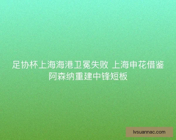 足协杯上海海港卫冕失败 上海申花借鉴阿森纳重建中锋短板