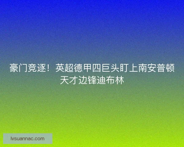 豪门竞逐！英超德甲四巨头盯上南安普顿天才边锋迪布林